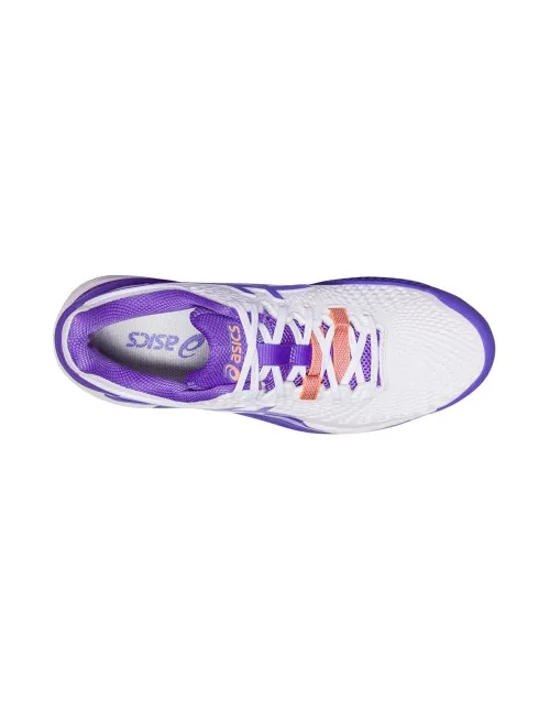 Asics Gel Resolution 9 Clay Blanco Morado Mujer 1042a224-101 | Ofertas de pádel